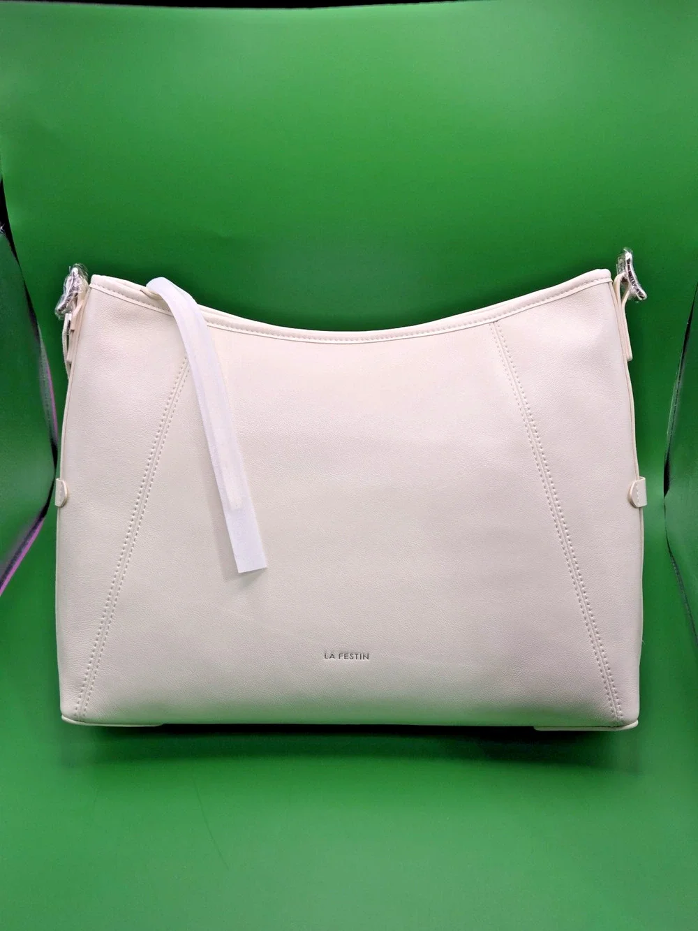 LA'FESTIN Leather Shoulder Purse for Women: White Crossbody Bags